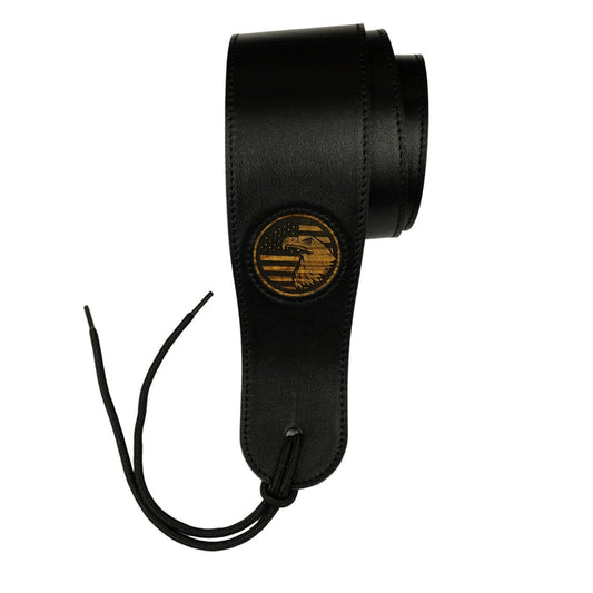 Thalia AAA Curly Hawaiian Koa & Bald Eagle Engraving | Italian Leather Strap