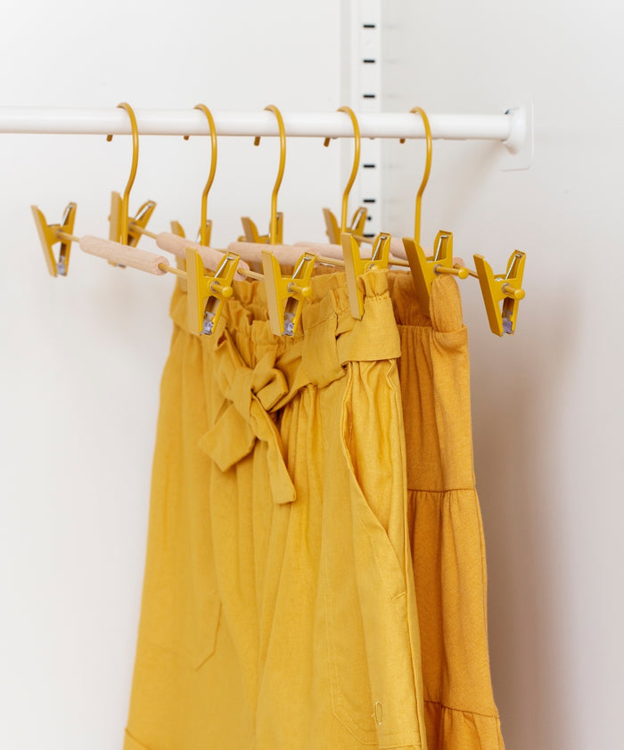 Adult Clip Hangers in Mustard