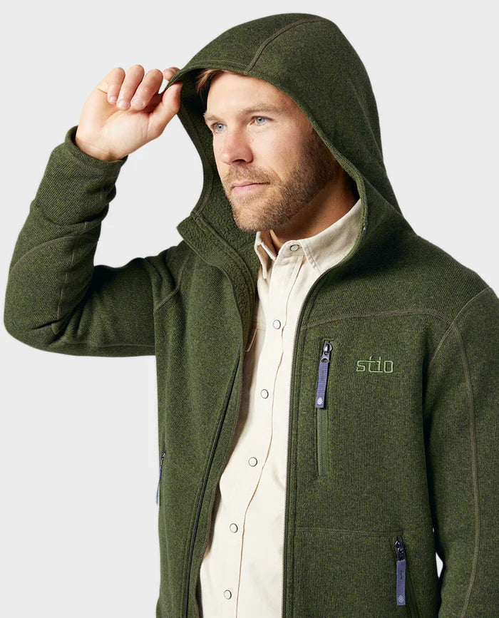 AllTrails × Stio Men's Wilcox Fleece Full Zip - Pine Forest Heather Midlayer Stio