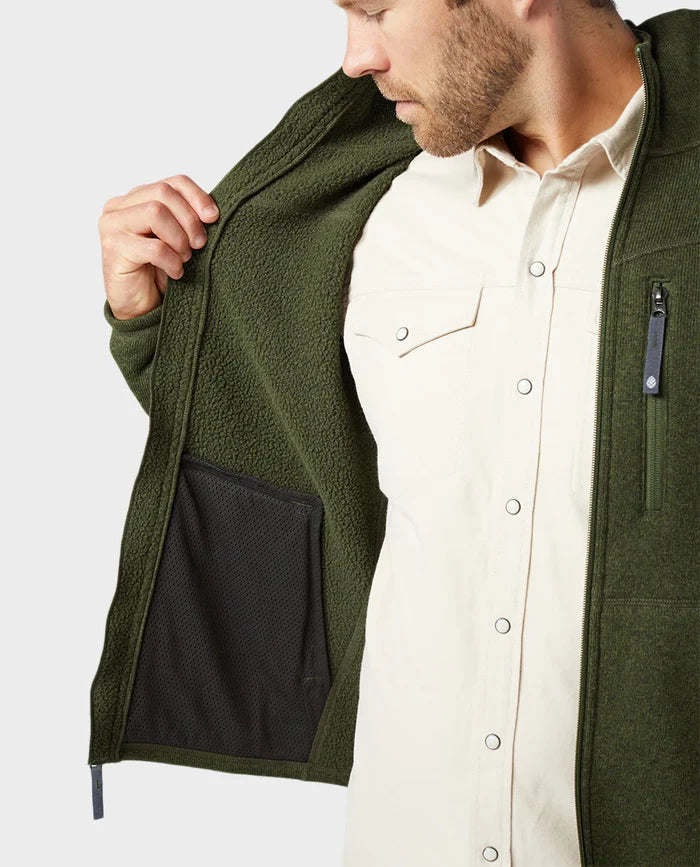 AllTrails × Stio Men's Wilcox Fleece Full Zip - Pine Forest Heather Midlayer Stio