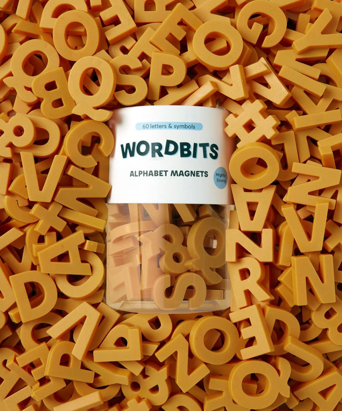 Alphabet Magnets in Mustard by Wordbits