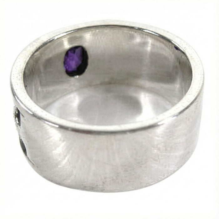 back view of amethyst band ring