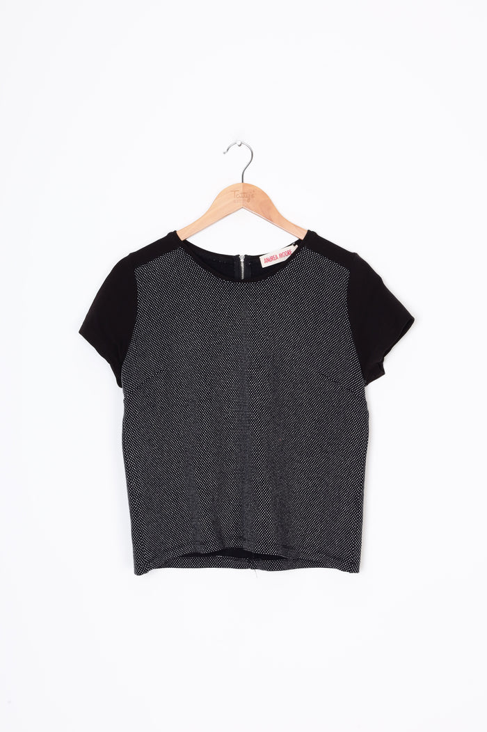 Andrea Moore Womens Black Top Size 8