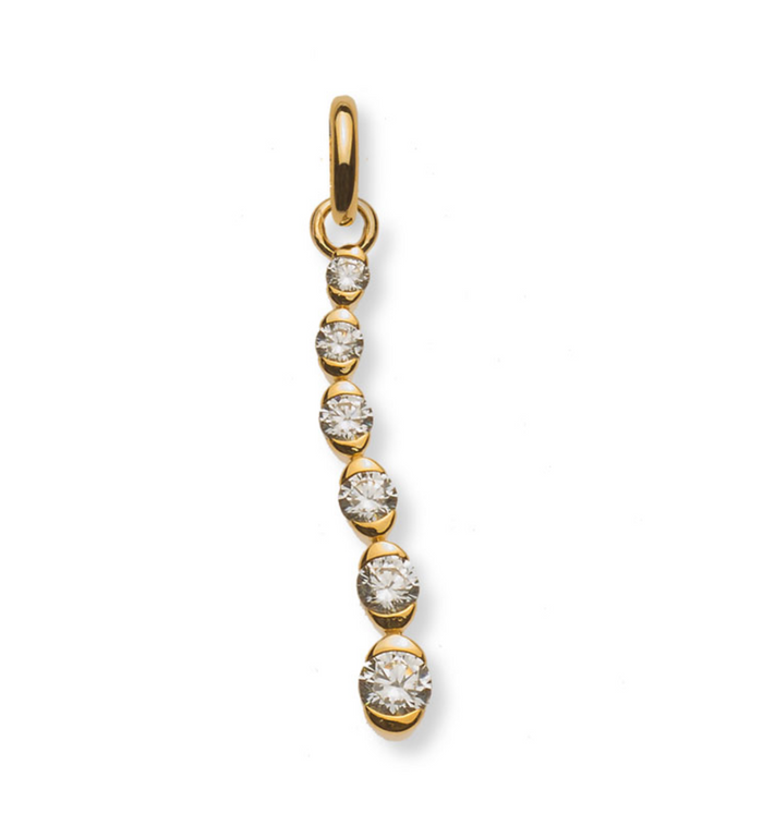 Anhänger "Wave" Gelbgold 375/9K mit 6 Zirkonia - AZI8034