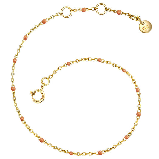Ankerarmband mit Kugeln gold