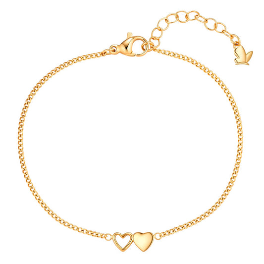 Armband mit Herzen gold