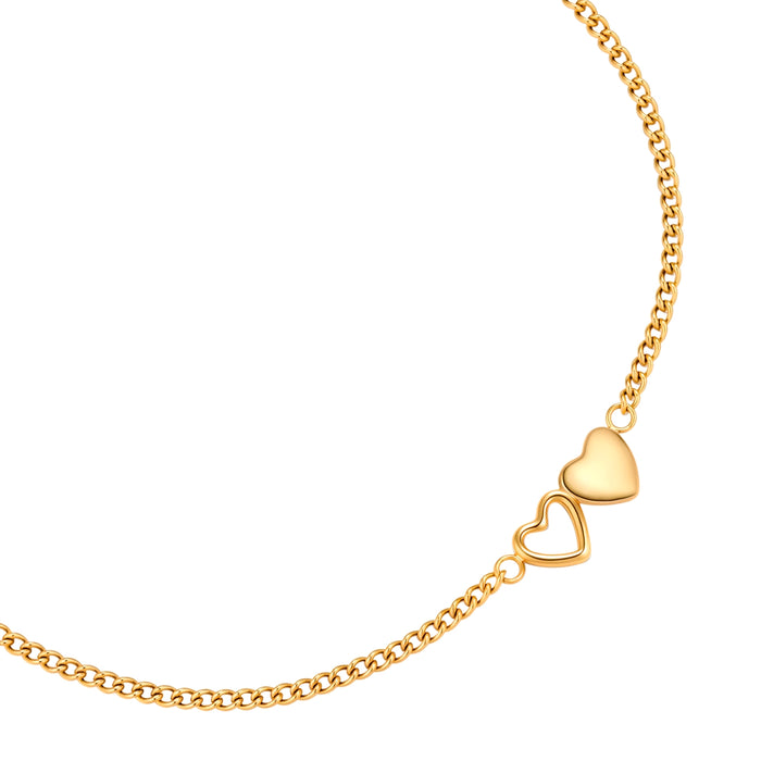 Armband mit Herzen gold