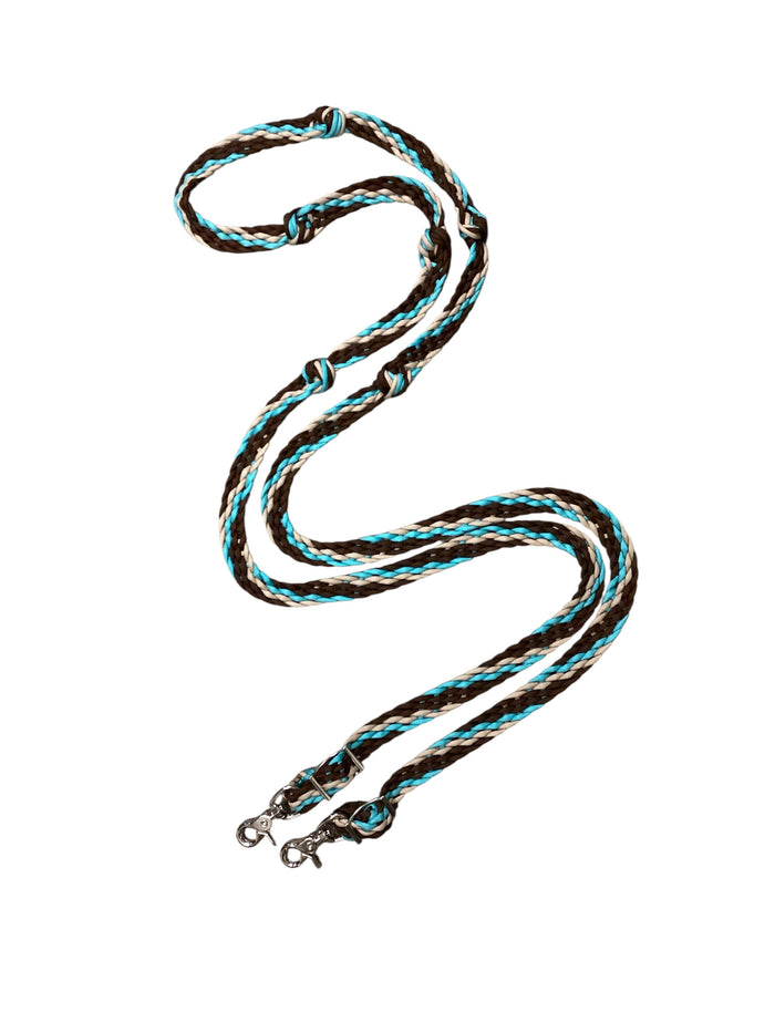 Barrel Reins, flat braided with grip knots...You choose color and length
