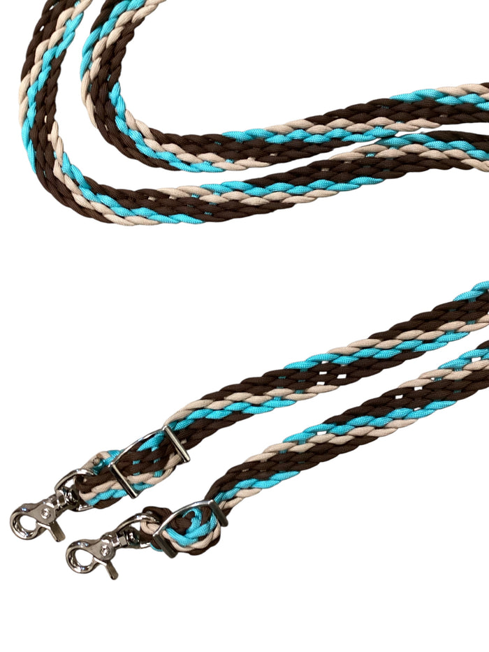 Barrel Reins, flat braided with grip knots...You choose color and length