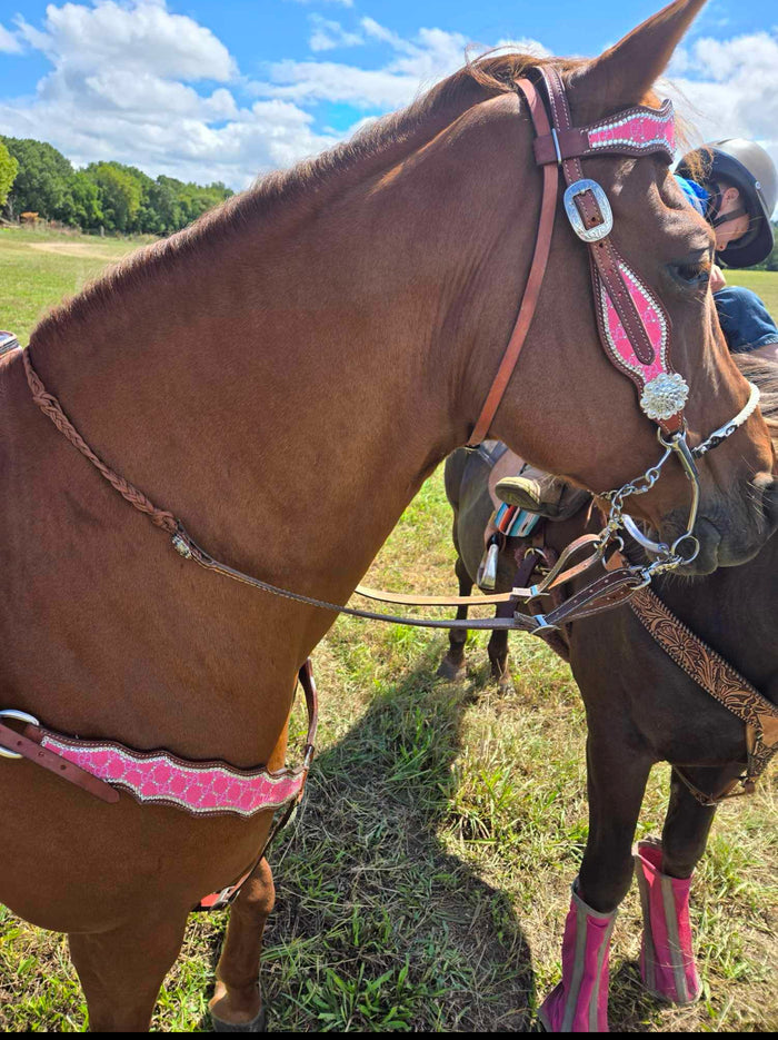 Barrel Reins leather and paracord ,plait with grip knots...You choose color and length