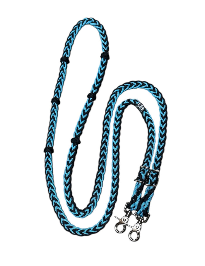 Barrel reins with adjustable grip knots variety of lengths 1/2" - Tiffanys Braided Tack LLC
