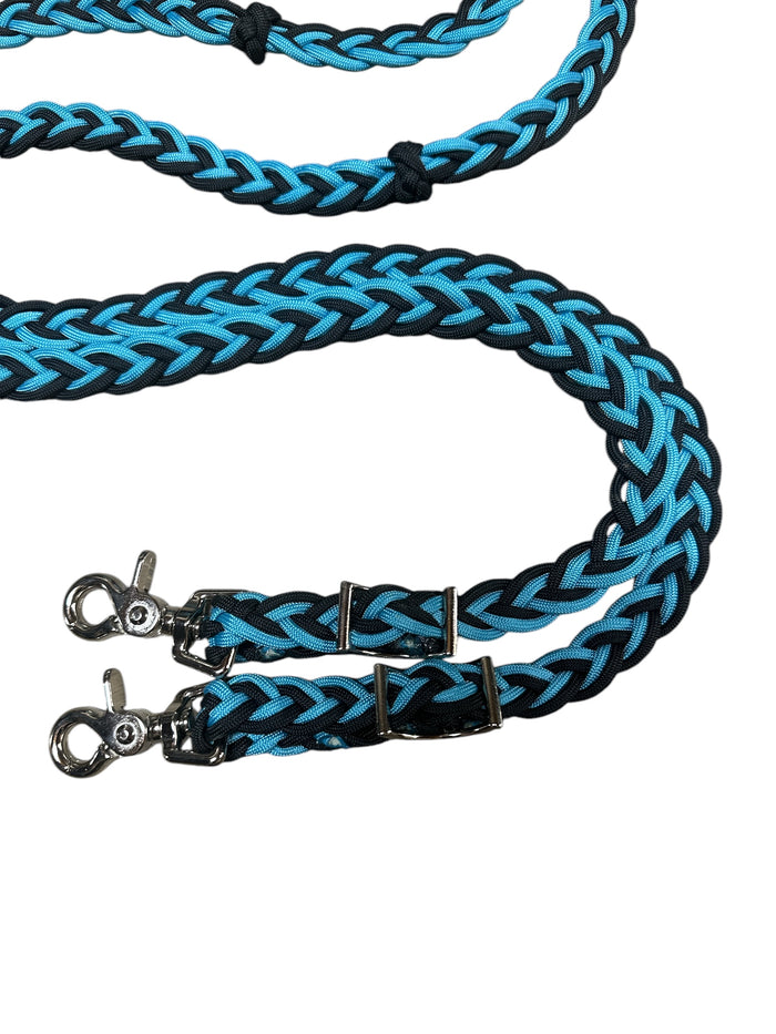 Barrel reins with adjustable grip knots variety of lengths 1/2" - Tiffanys Braided Tack LLC