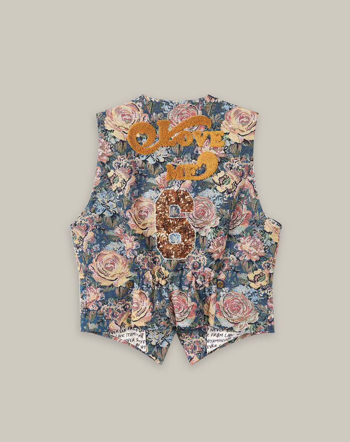 Blair Rose Blue Jacquard Vest