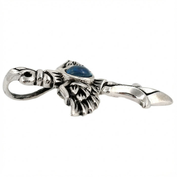Side profile view displaying the thickness of the sterling silver dagger