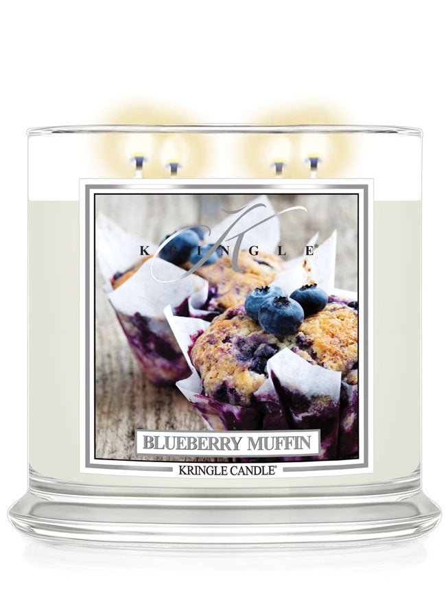 Blueberry Muffin Scented 4-wick lit candle