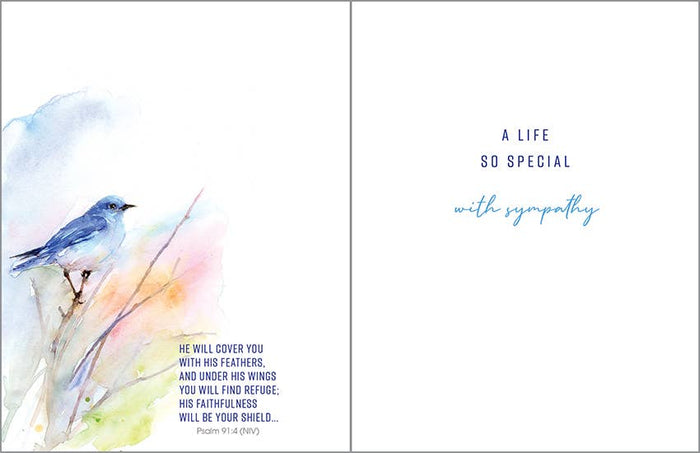 GINA B DESIGNS With Scripture Sympathy Greeting Card - Bluebird/Branch