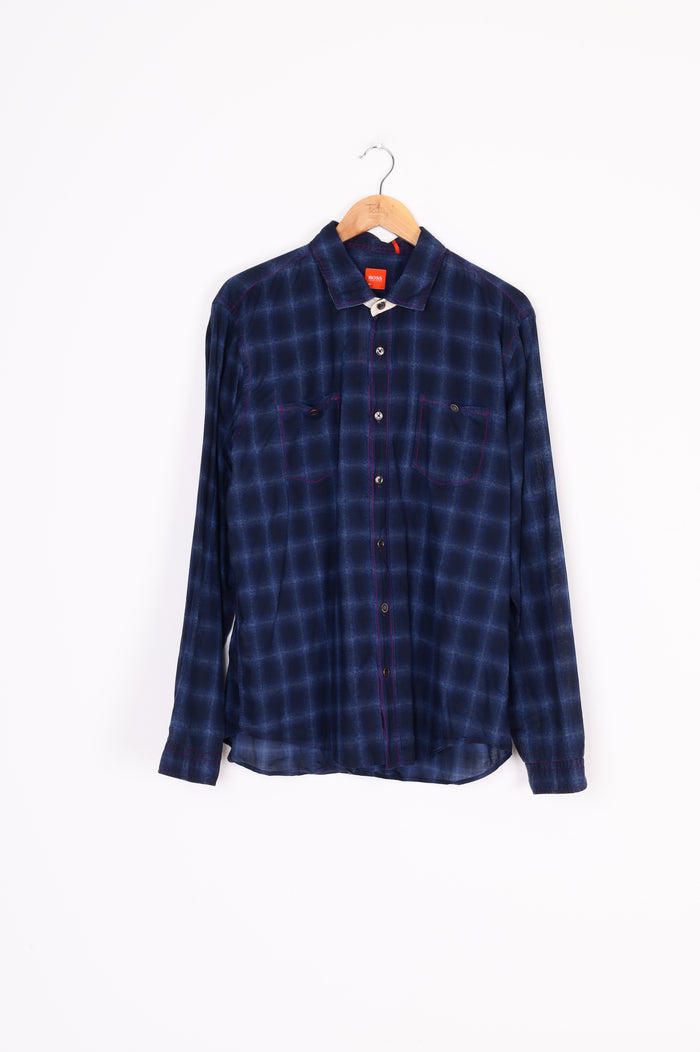 Boss Hugo Boss Mens Blue Shirt Size XL