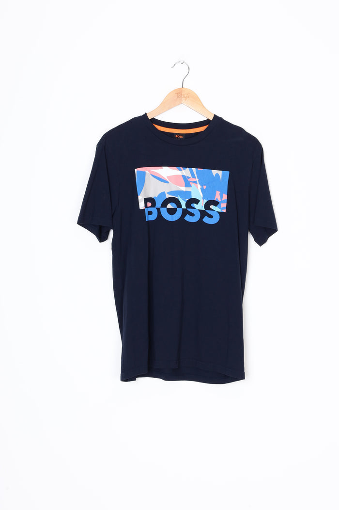 BOSS Mens Blue T-shirt Size L