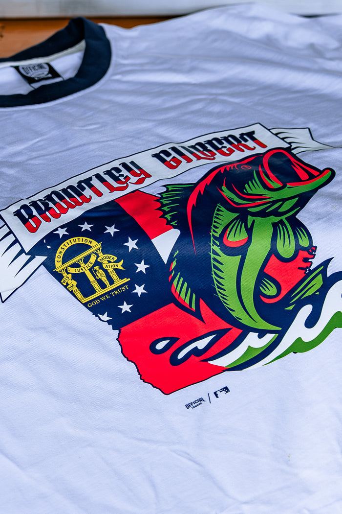 [ Brantley Gilbert x Gwinnett Stripers ] Flag Ringer Tee - Official League