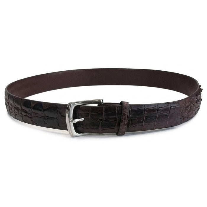 Side profile of the belt showing the raised double-row backbone ridge running down the center of the strap