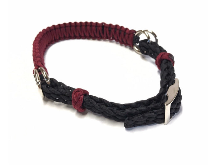Burgundy side pull hackamore  bitless attachment “with a whoa”.... with black or  brown chinstrap...all sizes