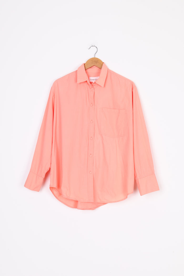 Caitlin Crisp Womens Pink Shirt Size 10