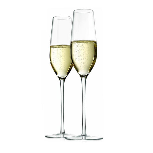 Champagne Flutes Set of 2, Preserve Bubbles, Lead-Free Crystal