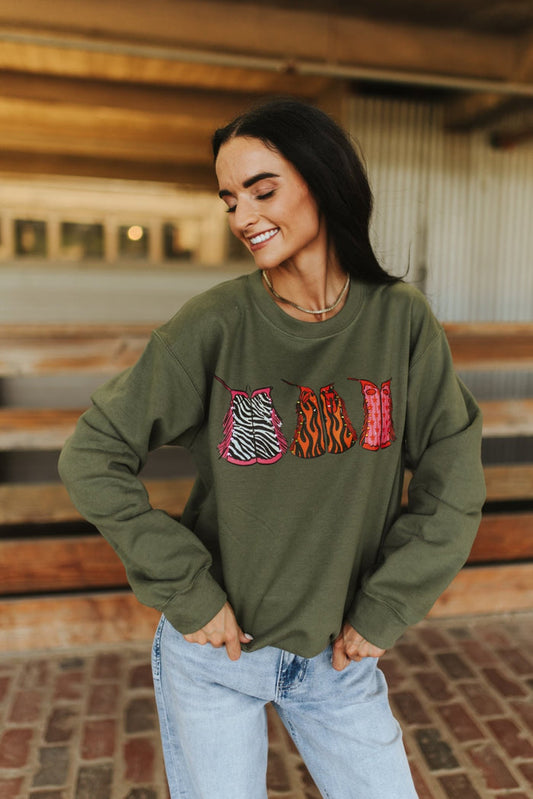 Chappy Boots Western Graphic SweatshirtS