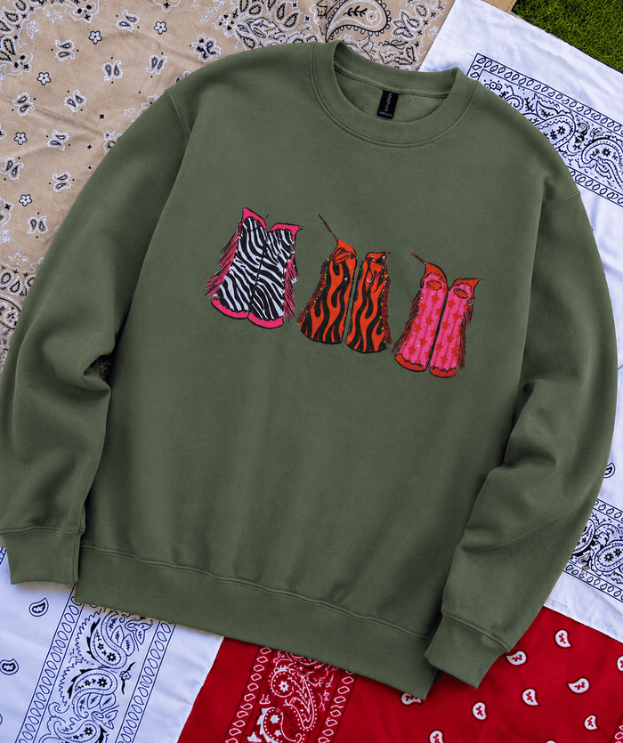 Chappy Boots Western Graphic SweatshirtS