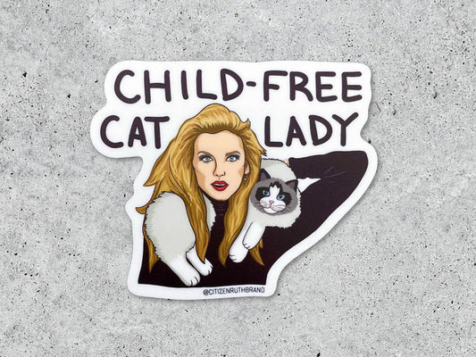 Childfree Cat Lady Vinyl Sticker