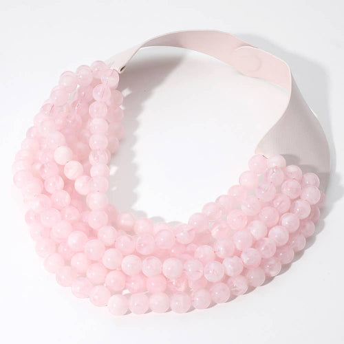 Sensibling Corp. Chunky Acrylic Bead Layered Faux Leather Magnetic Necklace