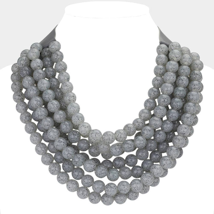Sensibling Corp. Light Gray Chunky Acrylic Bead Necklace