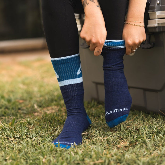 Classic Crew Trail Sock - Navy Socks Custom Sock Lab