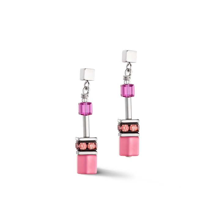 Coeur de Lion GeoCUBE® Iconic Ohrringe Viva Magenta - 2838/21-0422