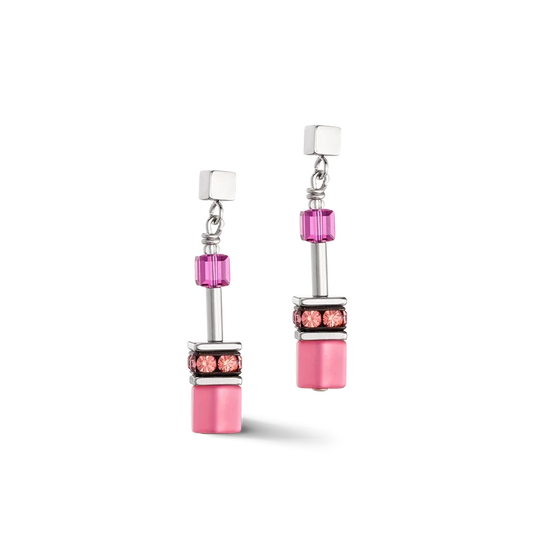Coeur de Lion GeoCUBE® Iconic Ohrringe Viva Magenta - 2838/21-0422