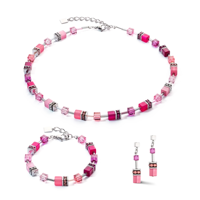 Coeur de Lion GeoCUBE® Iconic Ohrringe Viva Magenta - 2838/21-0422
