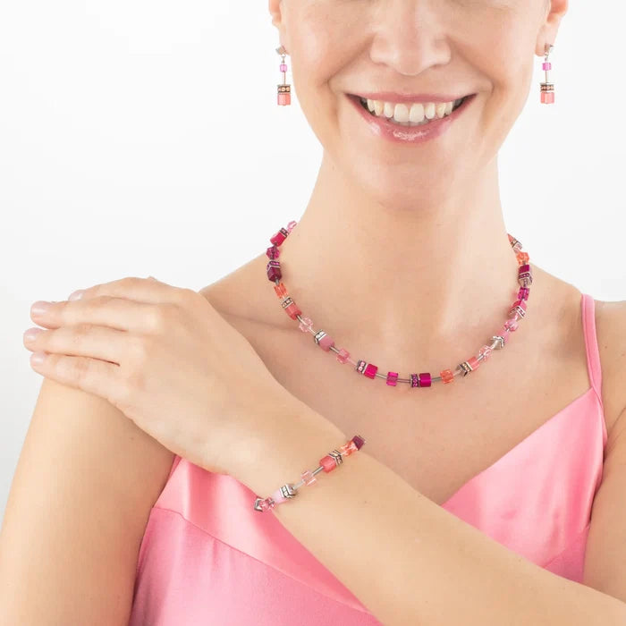 Coeur de Lion GeoCUBE® Iconic Ohrringe Viva Magenta - 2838/21-0422