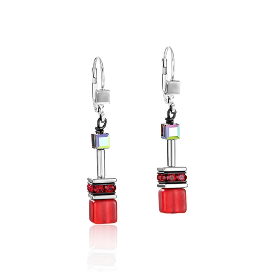 Coeur de Lion GeoCUBE® Ohrringe rot - 4014/20-0312