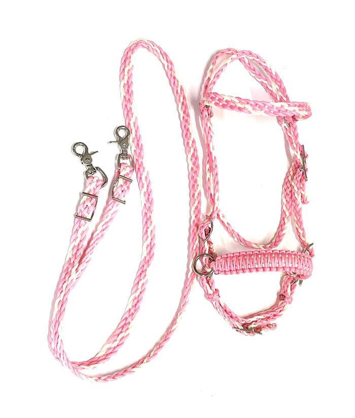 Complete Bitless bridle for ponies …side pull hackamore with reins - Tiffanys Braided Tack LLC
