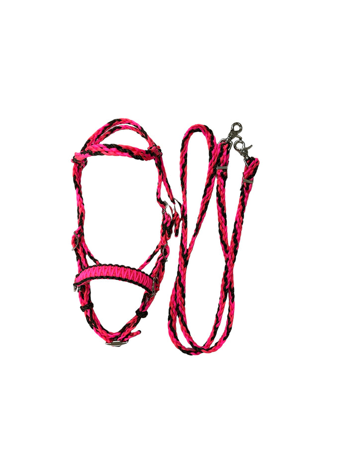 Complete Bitless bridle pony side pull hackamore with reins