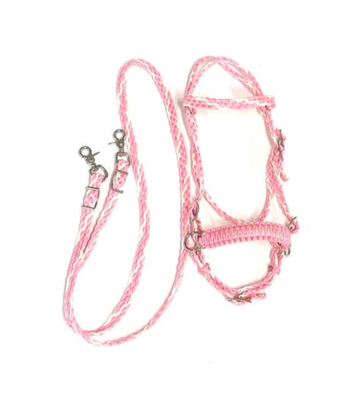 complete bitless bridle side pull hackamore with reins ....pony, Cob, Horse. or Draft horse size - Tiffanys Braided Tack LLC