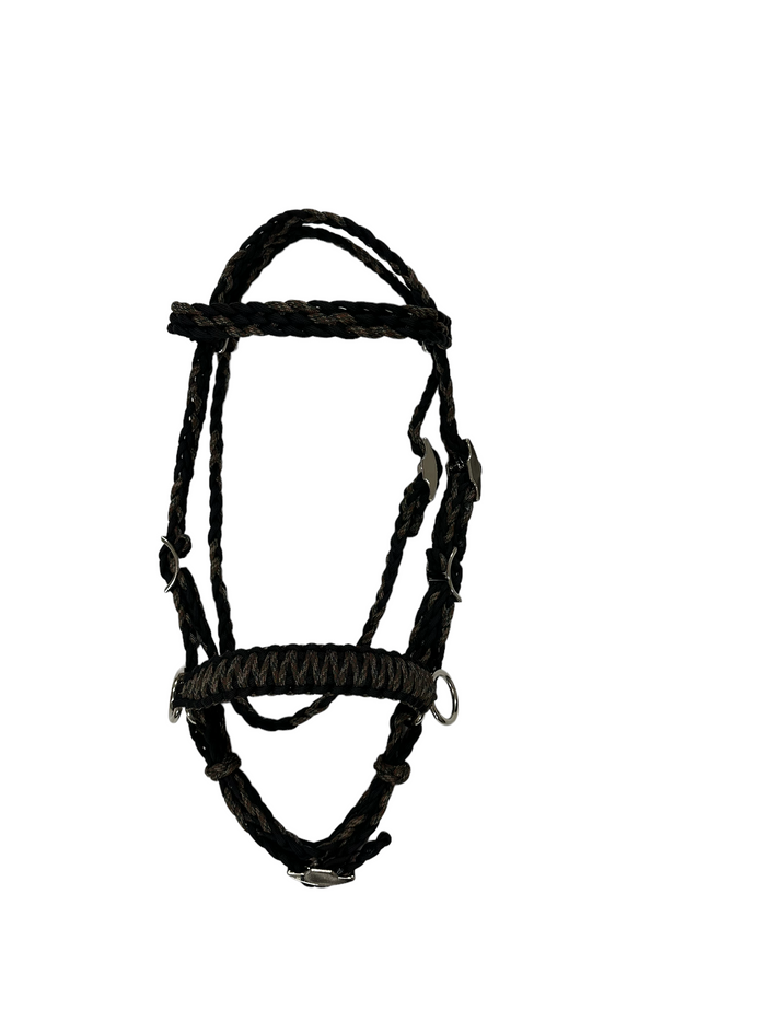 complete Bitless bridle side pull hackamore.