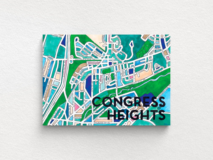 Congress Heights Art Map Greeting Card