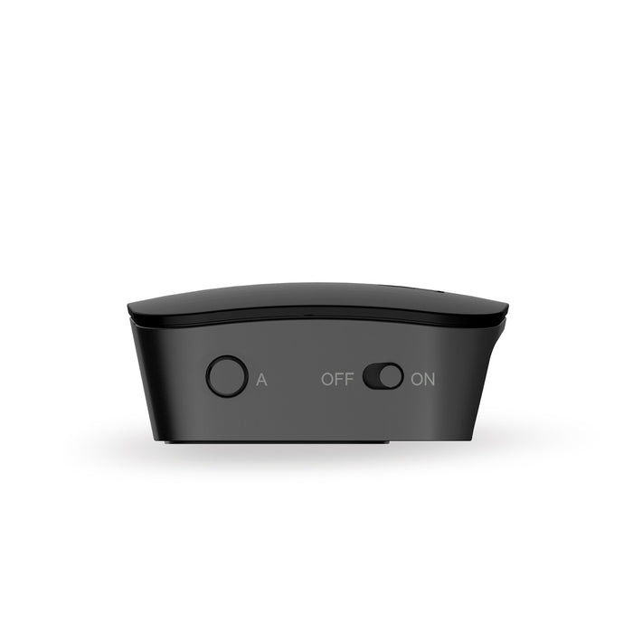 Image of Connect Bluetooth Audio Transmitter for TV showing Side A and the On/Off switch.