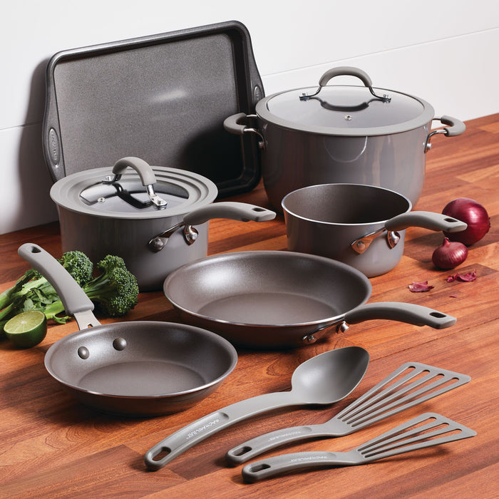 11-Piece Nonstick Cookware Set | Gray