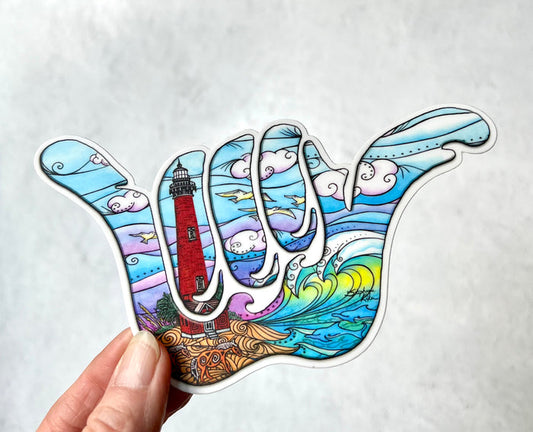 Corolla Waves Shaka Sticker