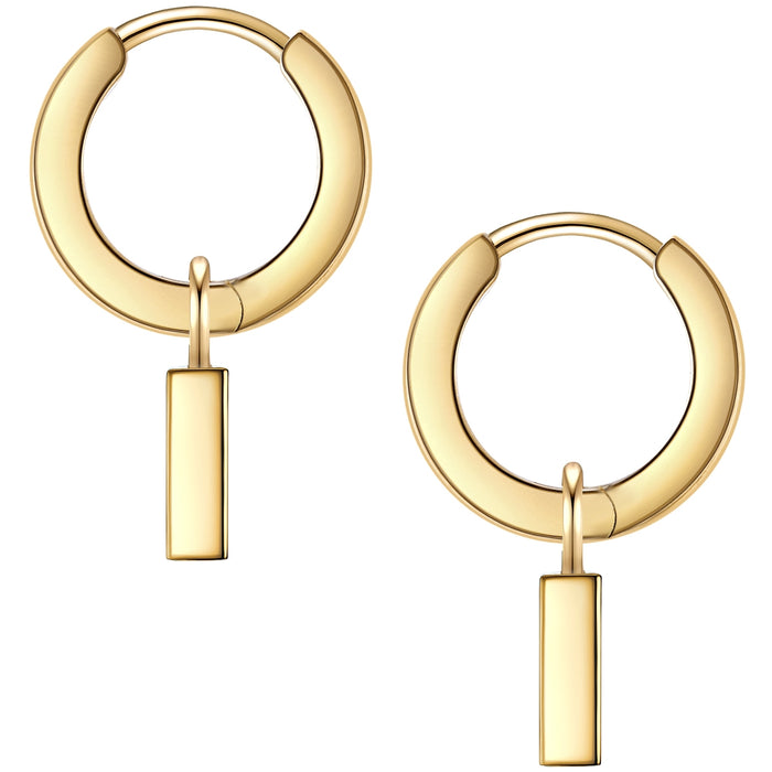 Creolen gold Anhänger Zirkonia grün