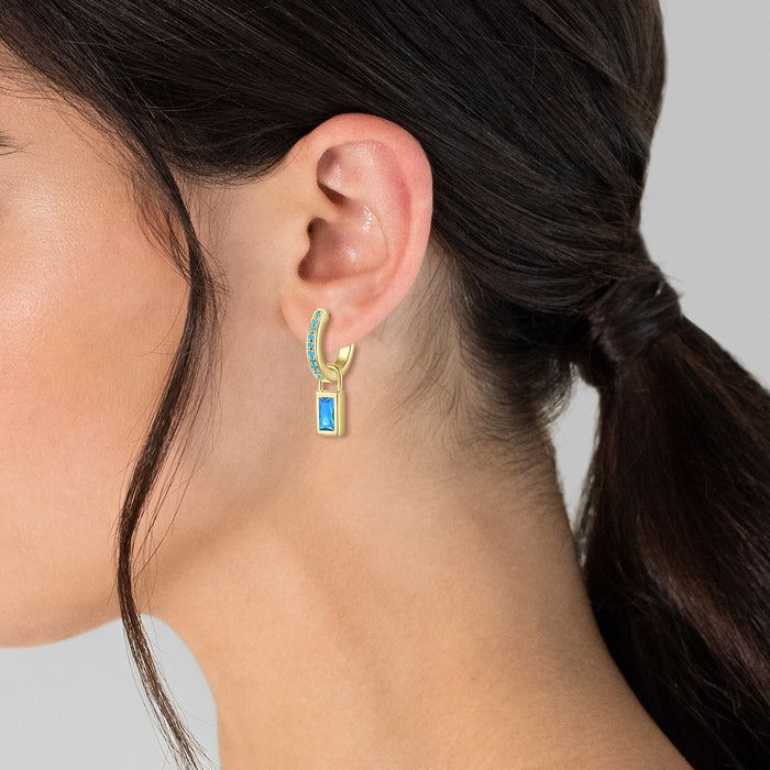 Creolen gold mit Zirkonia-Anhänger