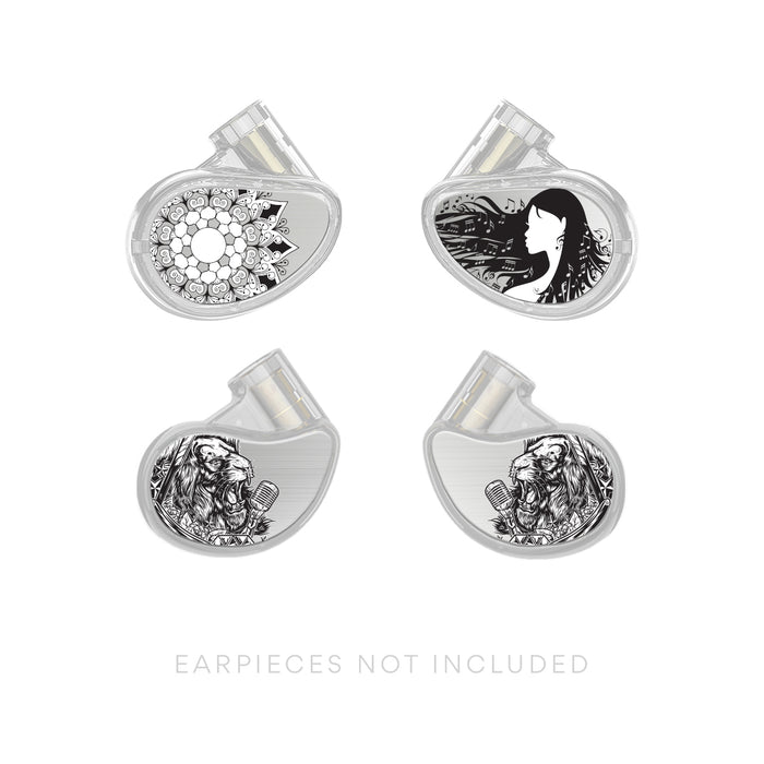 4 different Custom Faceplates for MX PRO Series and M6 PRO In Ear Monitors.
