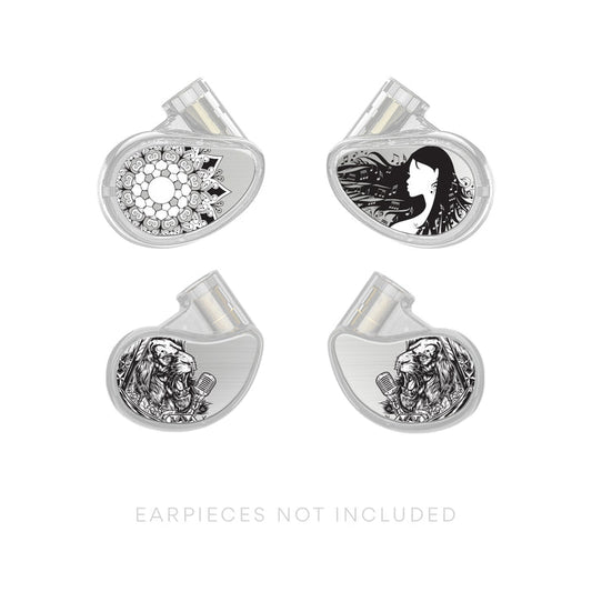 4 different Custom Faceplates for MX PRO Series and M6 PRO In Ear Monitors.